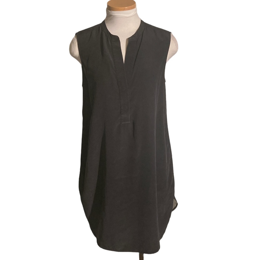 Vince Silk Sleeveless Dress Tunic Sheer Back Size M